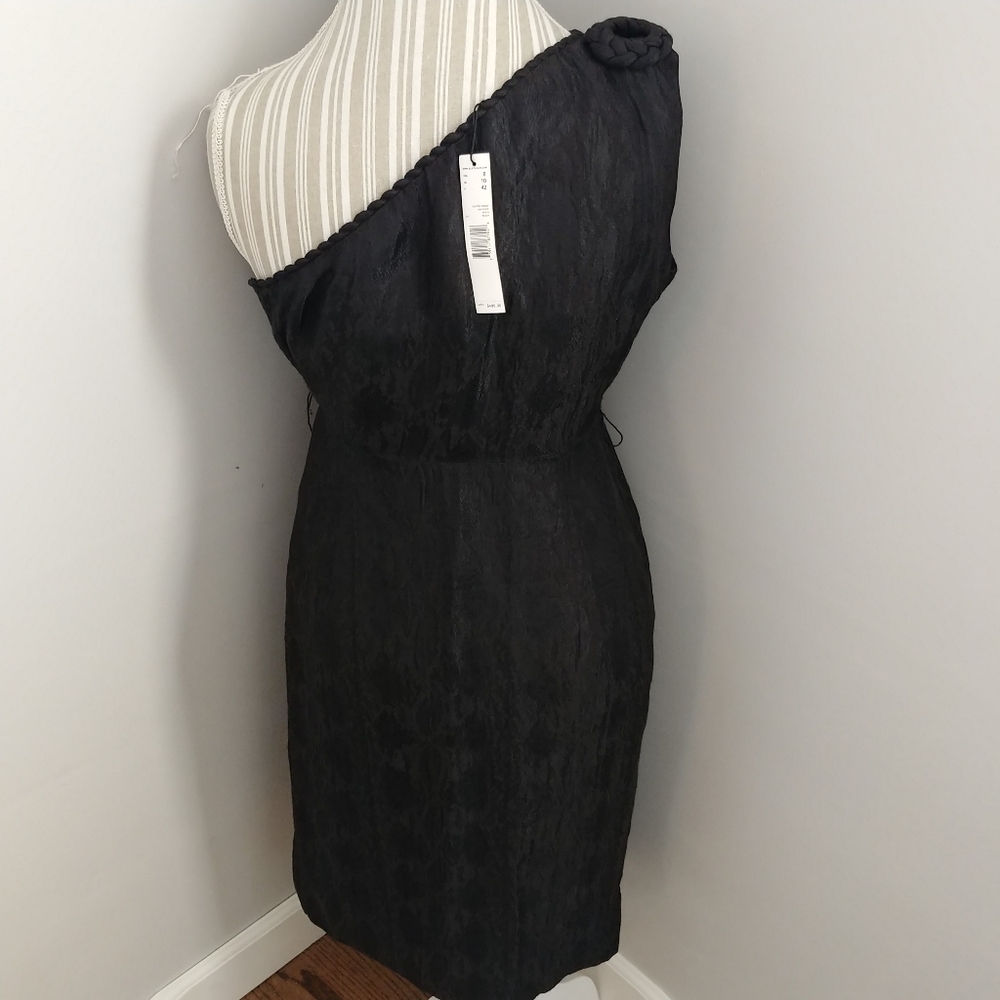 NWT Elie Tahari Silk Linen One Shoulder Dress 6
